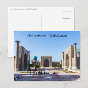 Carte Postale Place du Registan - Samarkand, Ouzbékistan, Asie