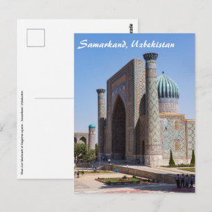 Carte Postale Place du Registan - Samarkand, Ouzbékistan, Asie