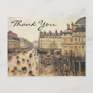 Carte Postale Place du Théâtre de Pissarro Français, Paris : Plu