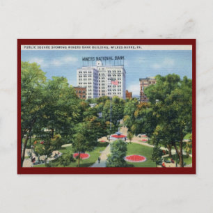 Carte Postale Place publique, Wilkes-Barre PA Vintage