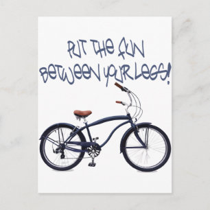 Carte Postale Placez le FUN entre vos jambes - bleu
