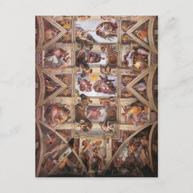 Carte Postale Plafond de chapelle de Sistine (Devant)
