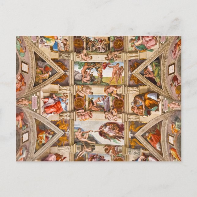 Carte Postale Plafond de la chapelle Sixtine par Michelangelo Bu (Devant)