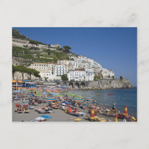 Carte Postale Plage à Amalfi, Campanie, Italie