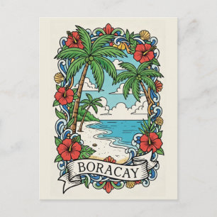 Carte Postale Plage à Boracay Philippines 