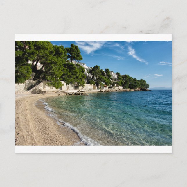 Carte Postale Plage à Brela, Croatie (Devant)