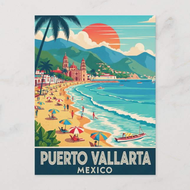 Carte Postale Plage à Puerto Vallarta Mexique Voyage (Devant)
