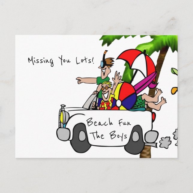 Carte postale Plage Amusants Vous manquez beaucoup (Devant)