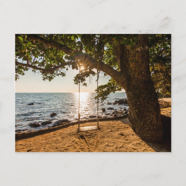 Carte Postale Plage au coucher du soleil (Devant)