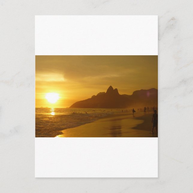 Carte Postale Plage au coucher du soleil Eau tropicale de l'océa (Devant)