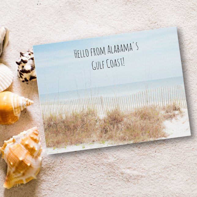 Carte Postale Plage avec dunes de sable (Beach with Sand Dunes Postcard)