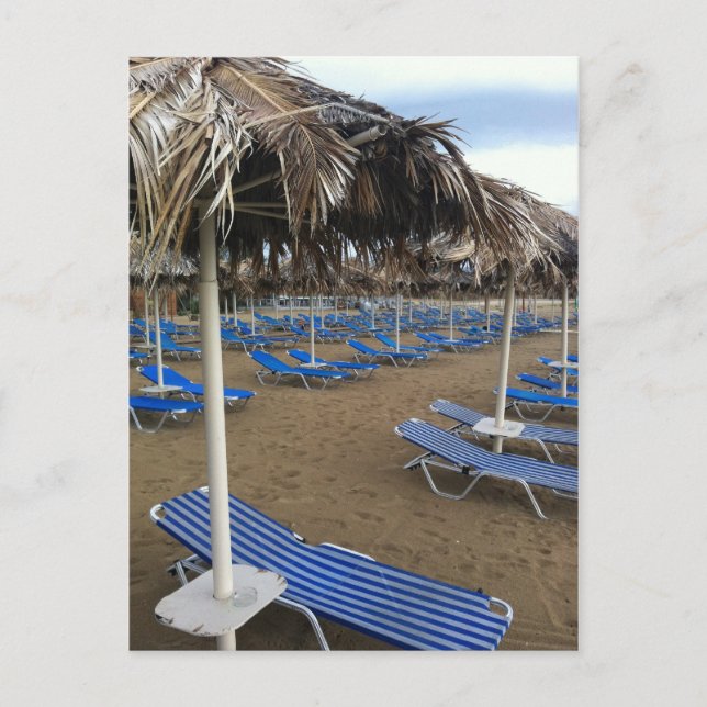 Carte Postale Plage avec lits (Devant)