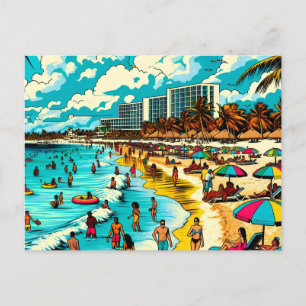 Carte Postale Plage avec Pop Art Vibe