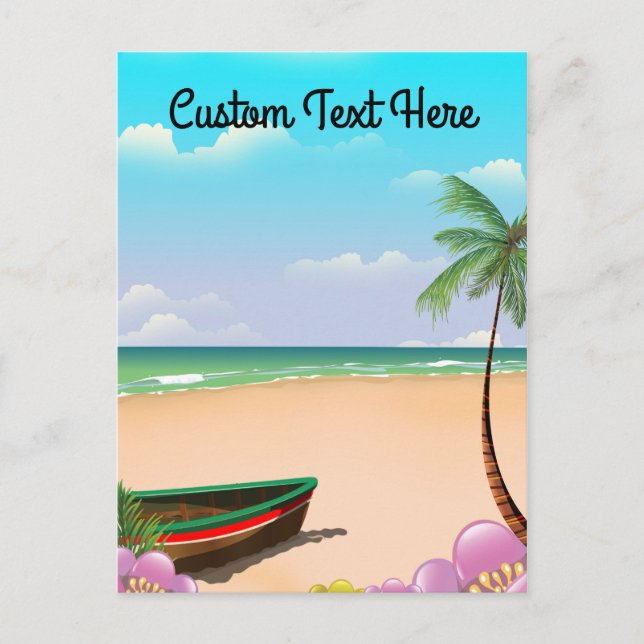 Carte Postale Plage avec texte personnalisé (Devant)