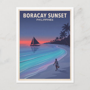 Carte Postale Plage Blanche, Boracay, Philippines Malay