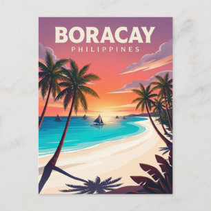 Carte Postale Plage Blanche de Boracay Philippines