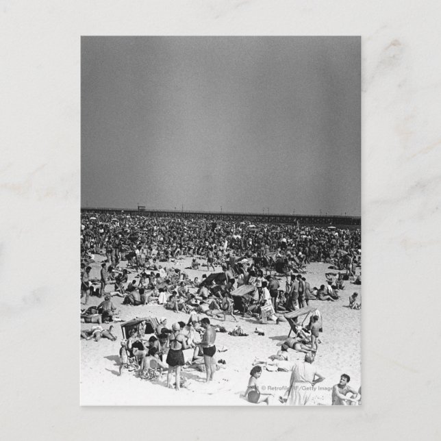 Carte Postale Plage bondée (Devant)