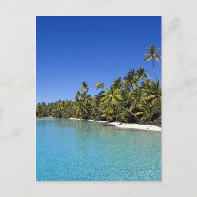 Carte Postale Plage bordée de palmiers Îles Cook 2 (Devant)