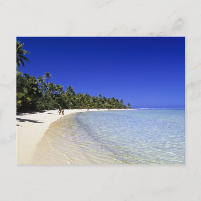 Carte Postale Plage bordée de palmiers Îles Cook 8 (Devant)