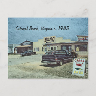 Carte Postale Plage coloniale, Virginie vers 1985
