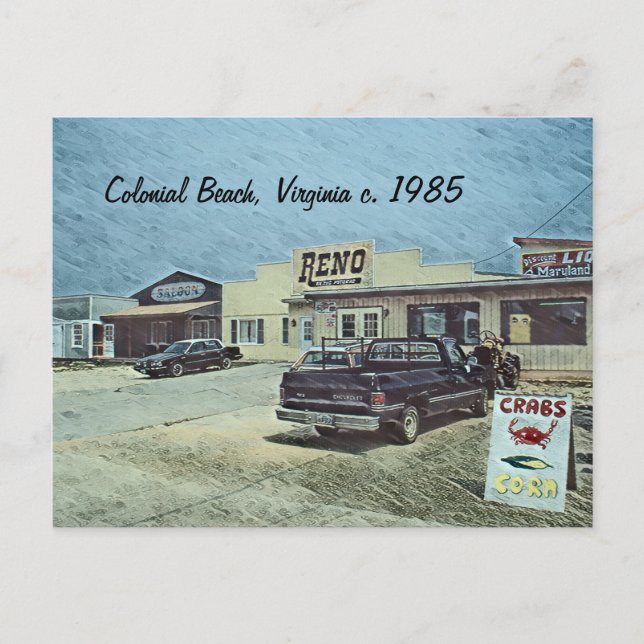 Carte Postale Plage coloniale, Virginie vers 1985 (Devant)