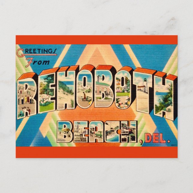 Carte Postale Plage colorée de Rehoboth (Devant)