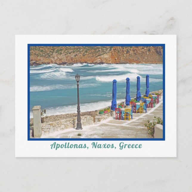 CARTE POSTALE PLAGE D'APOLLONAS, ÎLE DE NAXOS, GRÈCE (Devant)