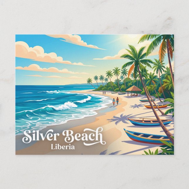 Carte Postale Plage d'Argent Liberia (Devant)
