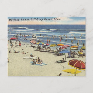 Carte Postale Plage de baignade, Salisbury, Mass Antique Plage S