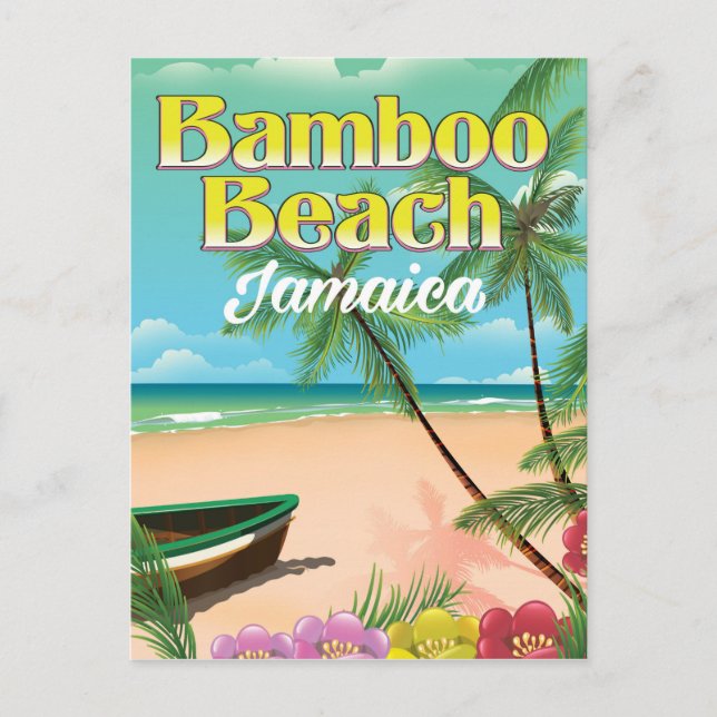 Carte Postale Plage de bambou Jamaïque (Devant)