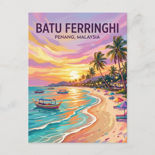 Carte Postale Plage de Batu Ferringhi Malaisie (Devant)