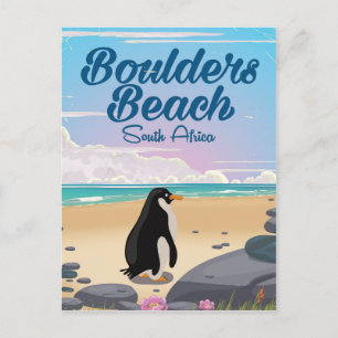 Carte Postale plage de boulders Afrique du Sud affiche de voyage