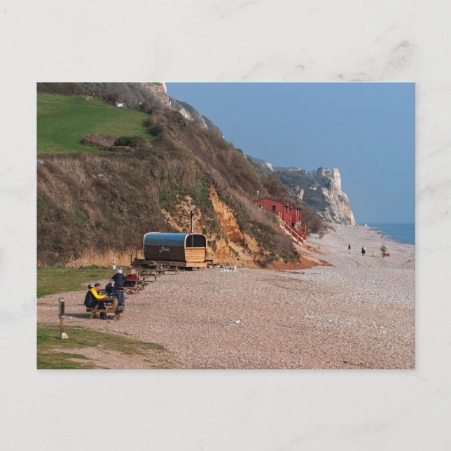 Carte Postale Plage de Branscombe au début du printemps (Devant)