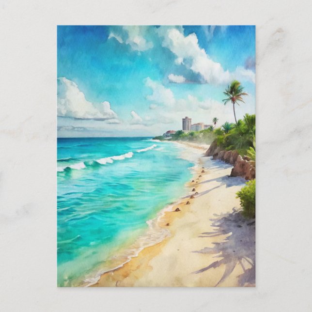 Carte Postale Plage de Cancun Mexique (Devant)