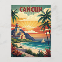 Plage de Cancun Vintage voyage Mexique