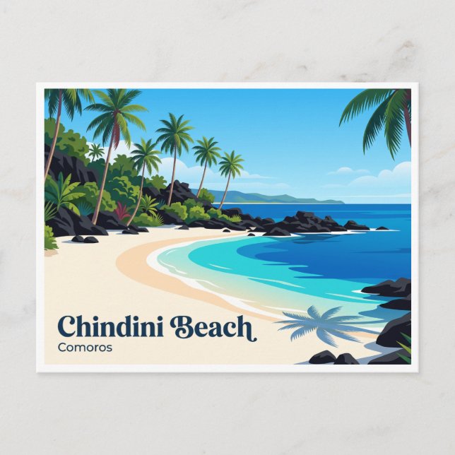 Carte Postale Plage de Chindini Comores (Devant)
