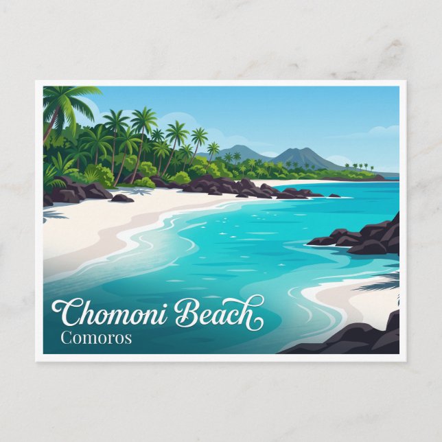 Carte Postale Plage de Chomoni Comores (Devant)