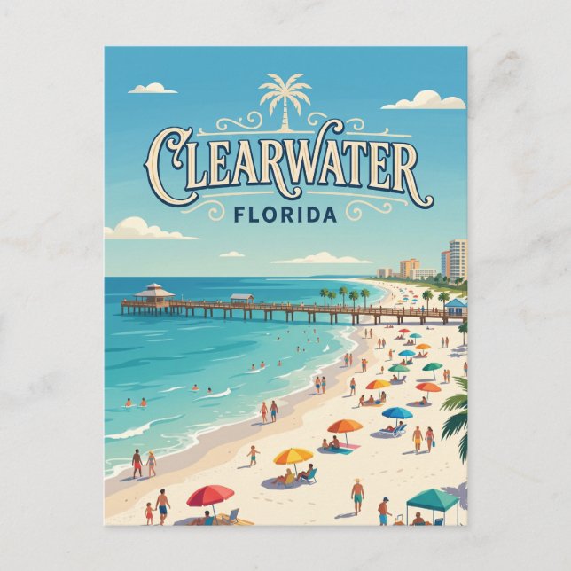 Carte Postale Plage de Clearwater États-Unis (Devant)