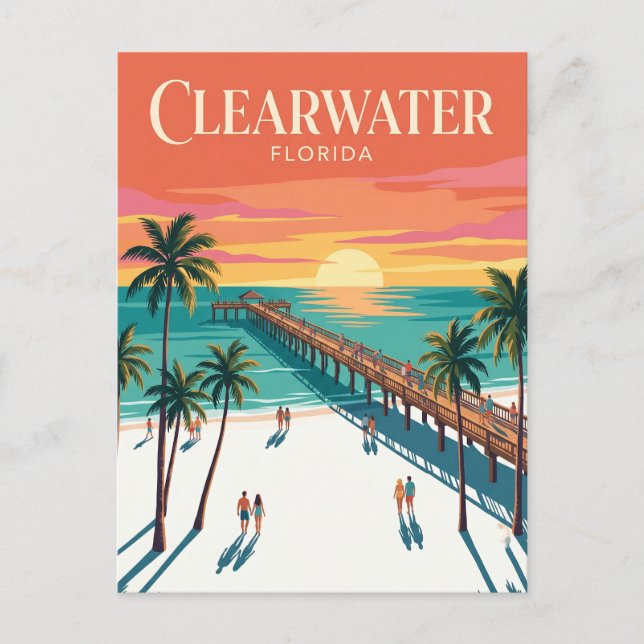Carte Postale Plage de Clearwater États-Unis (Devant)