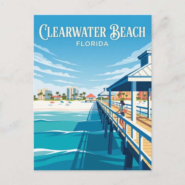 Carte Postale Plage de Clearwater États-Unis (Devant)