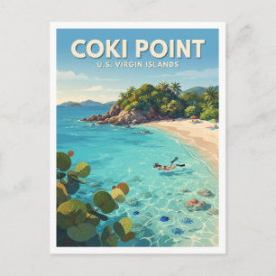 Carte Postale Plage de Coki Point Charlotte Amalie Souvenir
