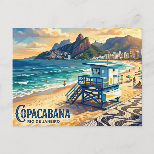 Carte Postale Plage de Copacabana Brésil (Devant)
