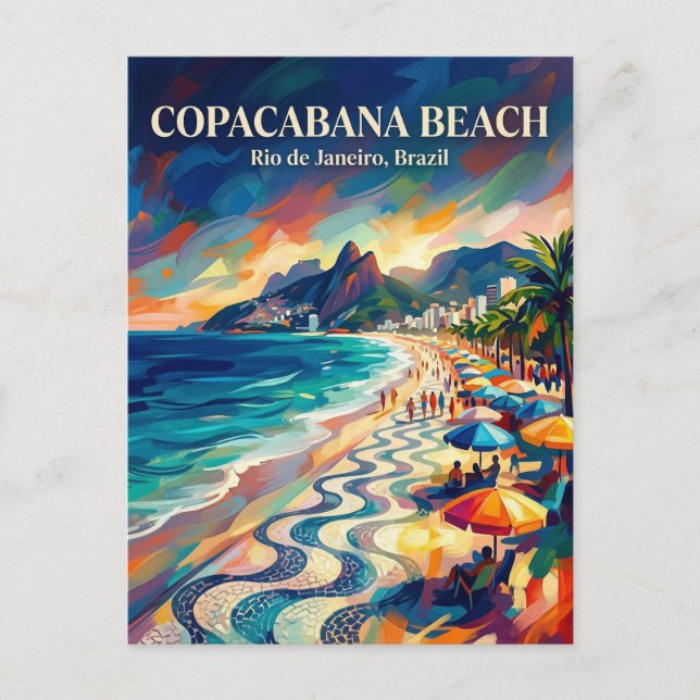 Carte Postale Plage de Copacabana Brésil (Devant)
