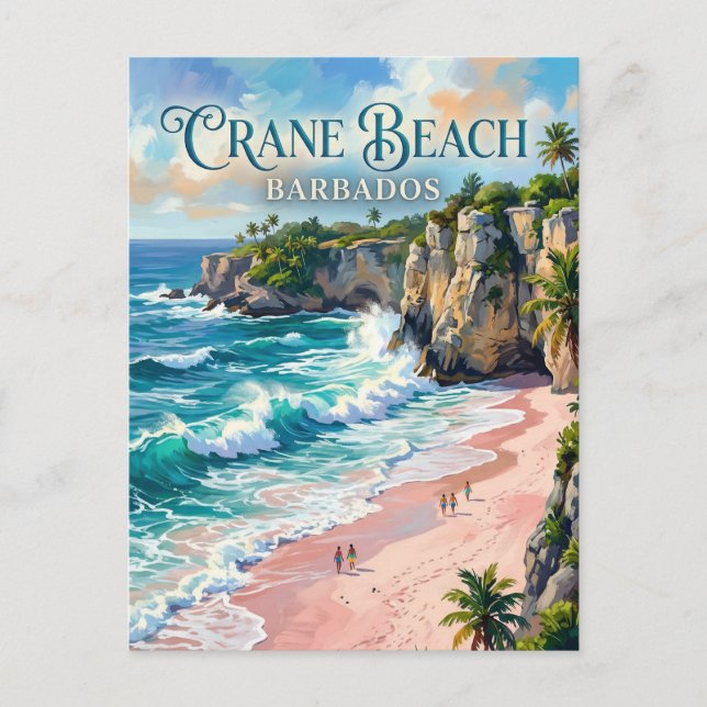 Carte Postale Plage de Crane Barbade (Devant)
