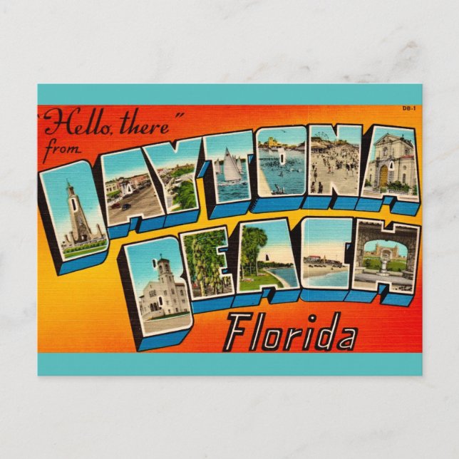 Carte Postale Plage de Daytona Floride (Devant)