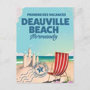 Carte Postale plage de deauville france poster vintage vacances
