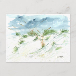 Carte Postale Plage de dunes de sable mer paysage nautique aquar