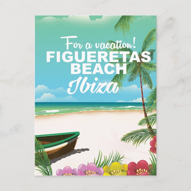 Carte Postale Plage de Figueretas affiche de plage Ibiza (Devant)