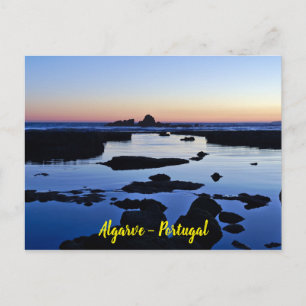 Carte Postale Plage de Gale au crépuscule à Albufeira, Algarve.