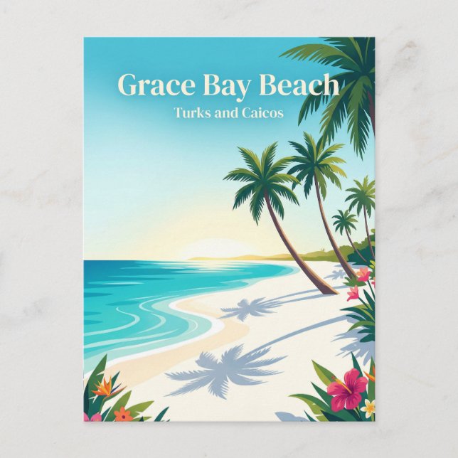 Carte Postale Plage de Grace Bay Turks et Caïcos (Devant)